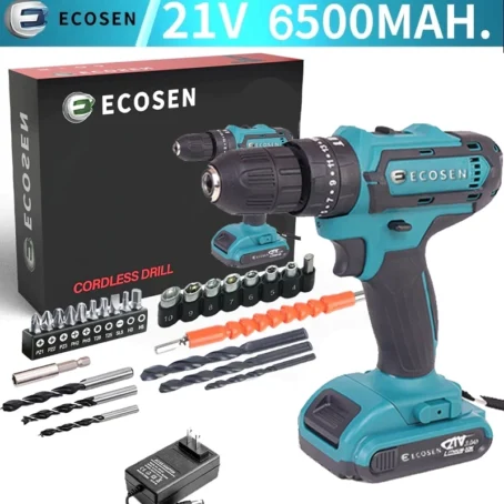 Parafusadeira/Furadeira 21V C/ Kit Maleta COM DUAS BATERIAS Kit de 28pcs - Imagem 6