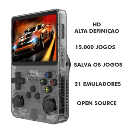 Console Portátil R36S + de 15.000 Jogos Vídeo Game 64g Linux Tela IPS 3.5 Polegadas - Imagem 2