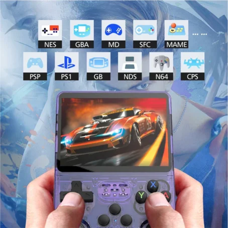 Console Portátil R36S + de 15.000 Jogos Vídeo Game 64g Linux Tela IPS 3.5 Polegadas - Imagem 3